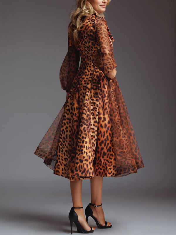 Flared Puff Sleeves Women's Dress