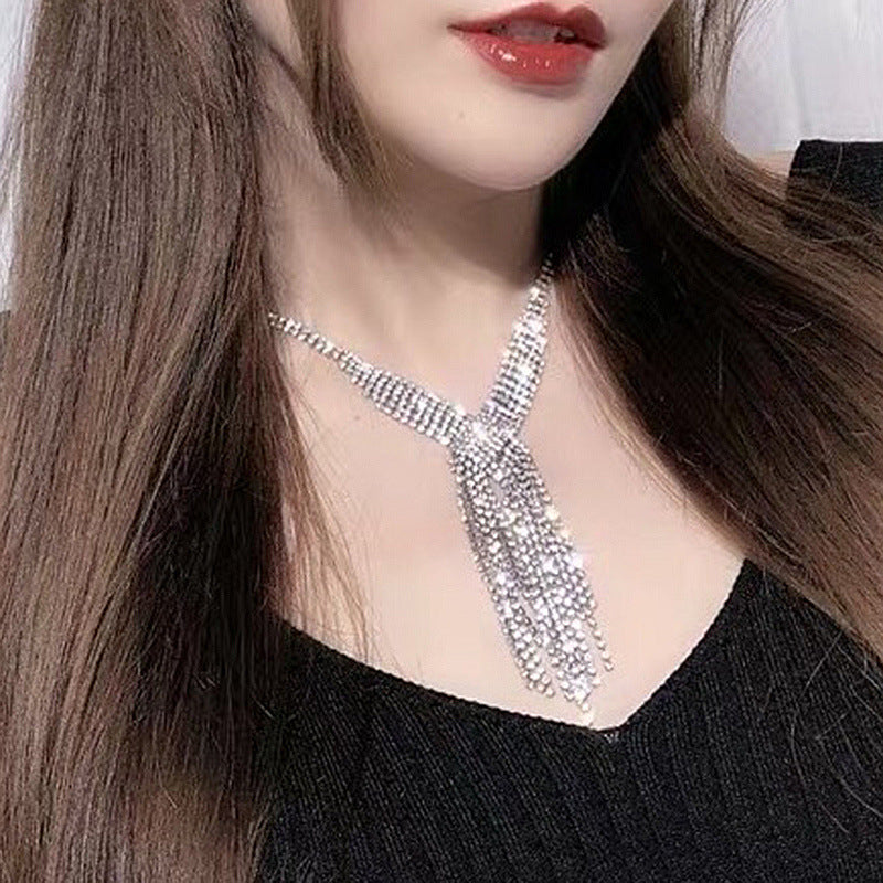 Claw Chain Rhinestone Necklace Set