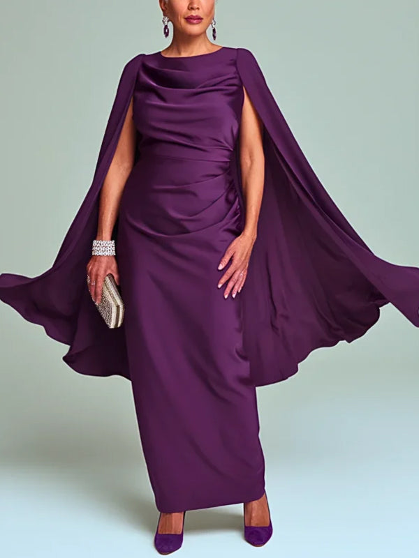 Round Neck Solid Color Maxi Dress