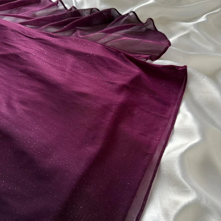 Purple Shiny Elegant Fashion Gradient Strap Long Tulle Ball Gown Evening Dress gh3203
