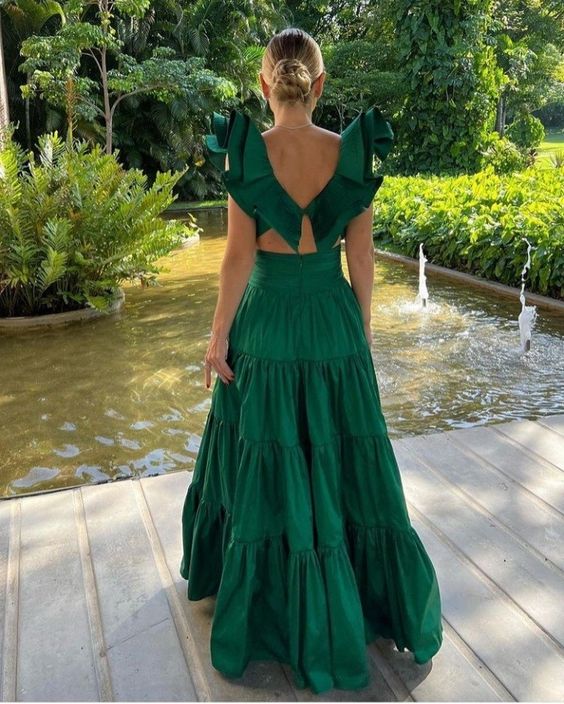 New arrive green prom dress Evening Gown Long Prom Dresses fg3203