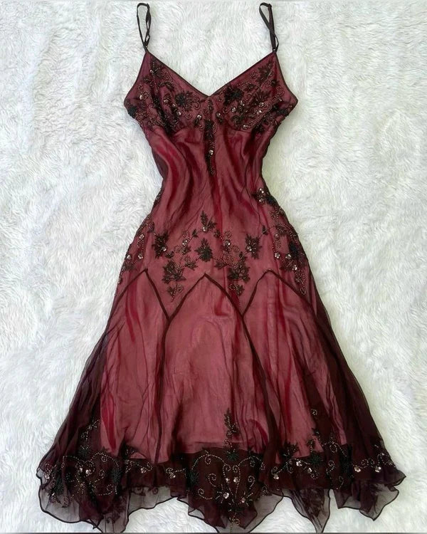 Red Pink Gorgeous Elegant Exquisite Beading A-Line Spaghetti Strap Long/short Tulle Ball Gown Birthday Party Dress Evening Dress Prom Dress gh3838