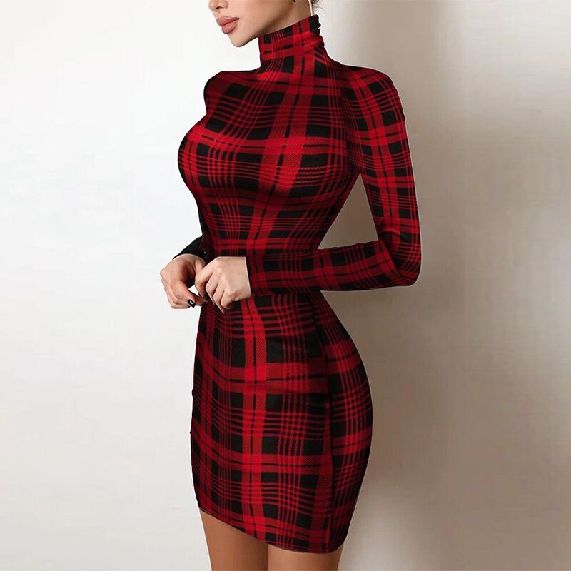 loveedsTM- Shiny Silk Turtleneck Bodycon Evening Dress Sexy Mesh Patchwork Long Sleeve A-line Dress Women Elegant Hollow Out Fashion Dress