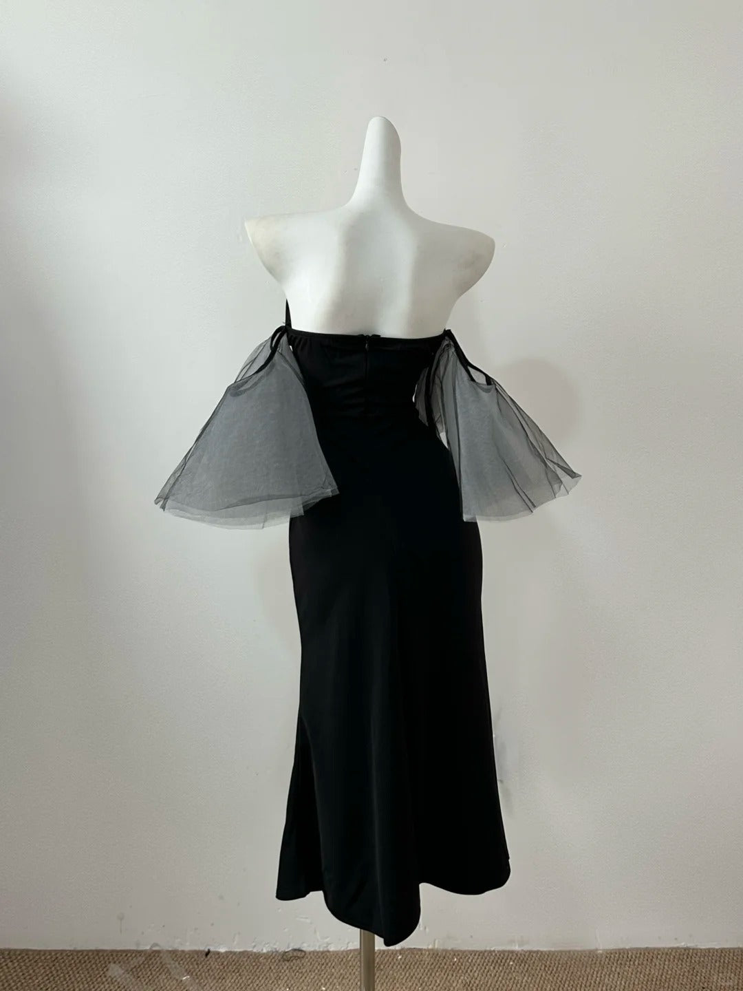 Black Fashion Elegant Short Sleeve Midi Long satin Homecoming Dress Prom Dress Evening Dress Party Dress Prom Dress gh4039