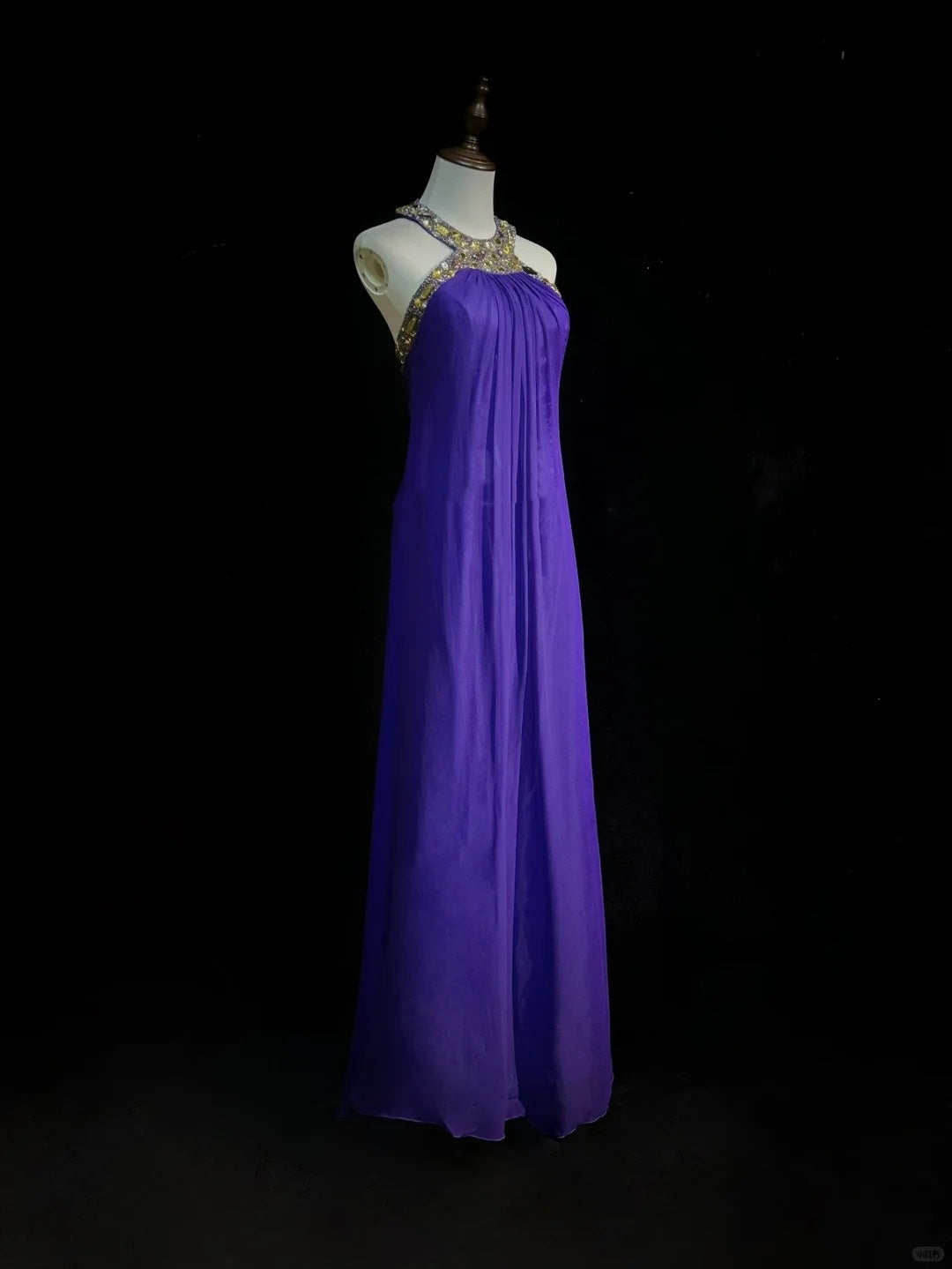 Purple Vintage Fashion Elegant Exquisite Gem Rhinestone Beading Long Floor Length Tulle Ball Gown Evening Dress Party Dress Prom Dress gh3863
