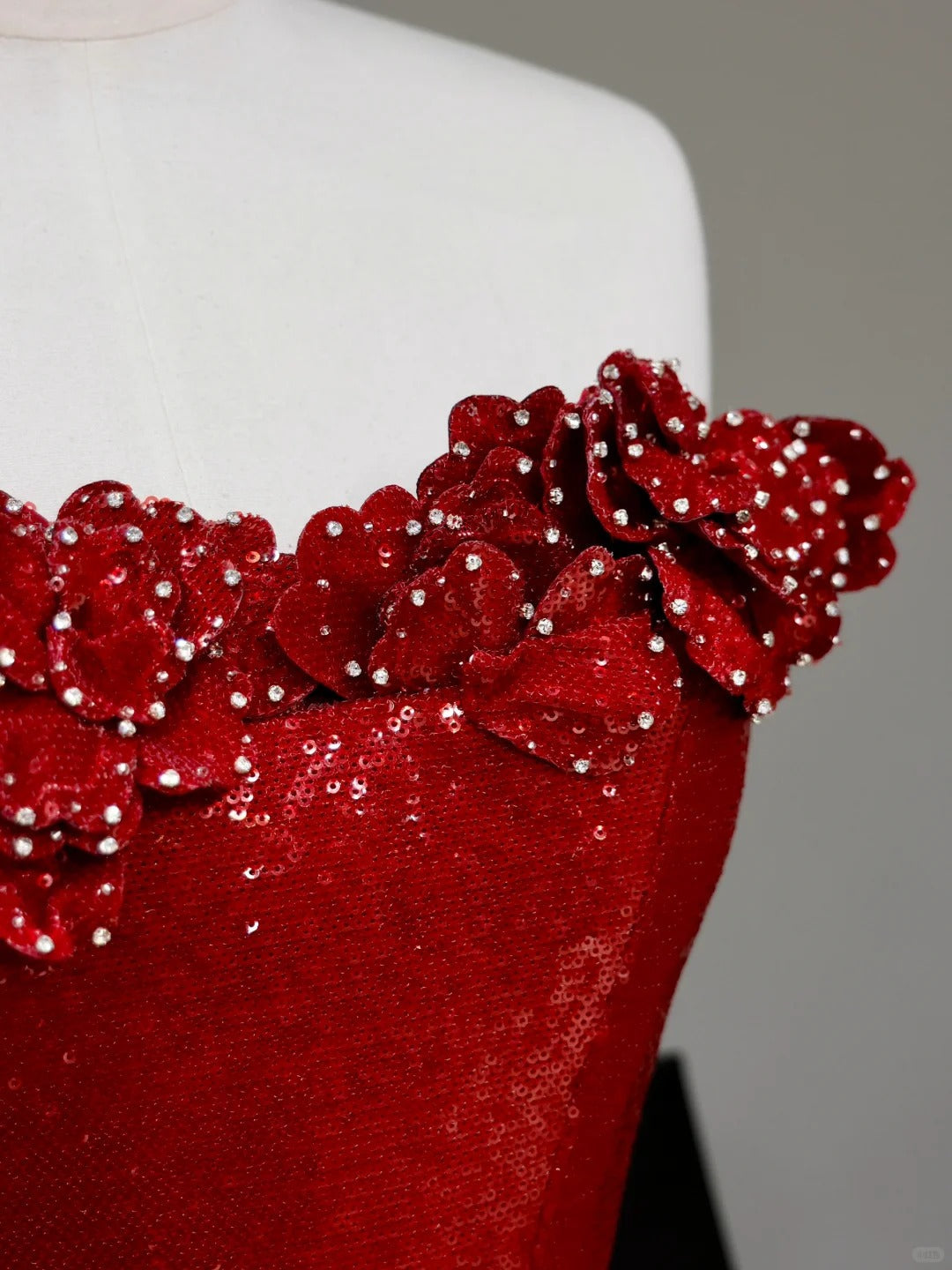 preppydressess -Red shiny long sequined prom dress evening dress party dress gh5120