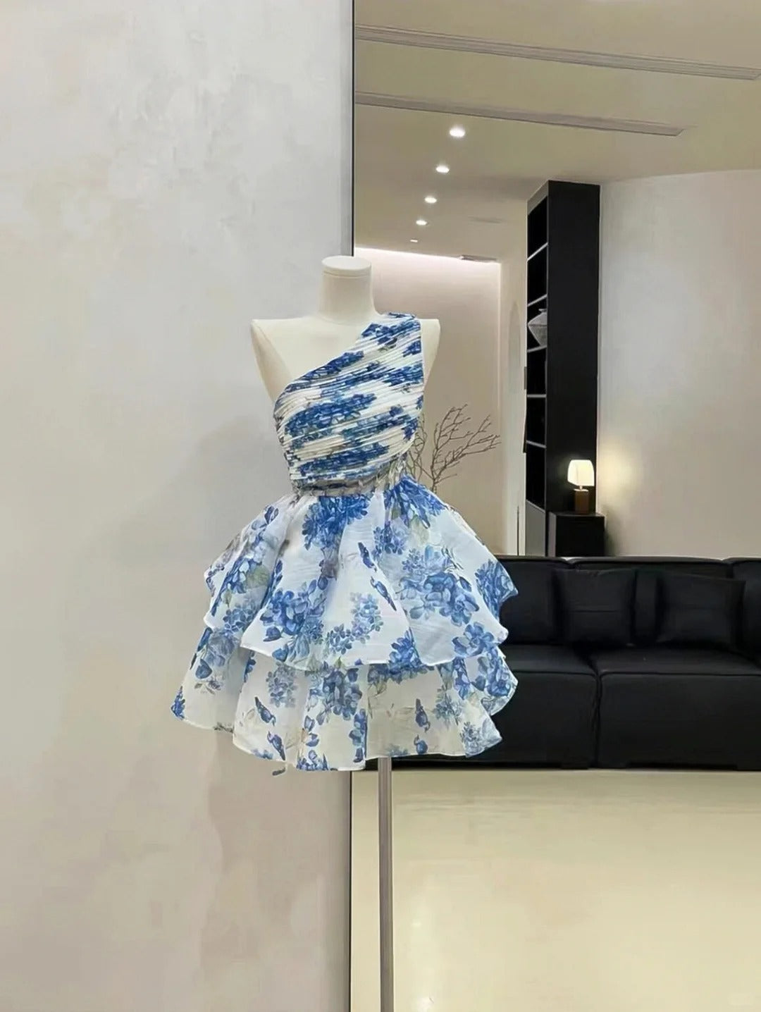 Summer girls blue chiffon short homecoming dress prom dress evening dress birthday dress gh4534