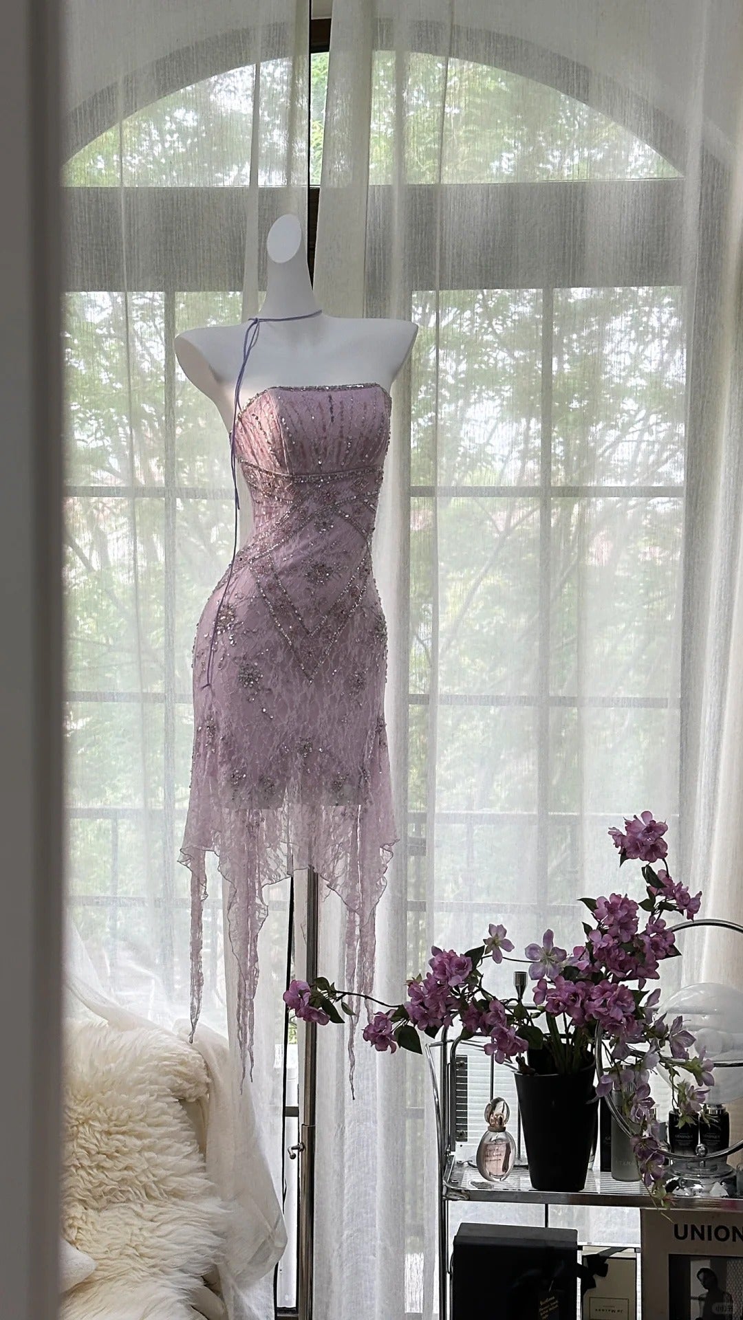 Purple Gorgeous Exquisite Beaded Lace Long Chiffon Homecoming Dress Prom Dress Evening Dress Wedding Party Dress Prom Dress Graduation Date Dress gh3988