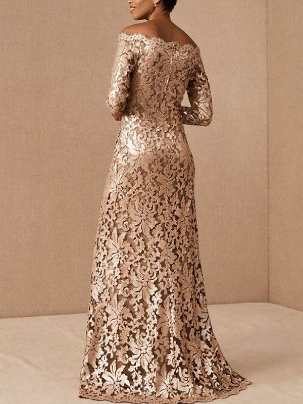 One-shoulder lace hollow temperament women's dress