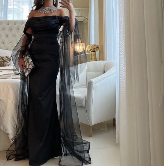 Black long evening dress Sexy Prom Dress fg2889