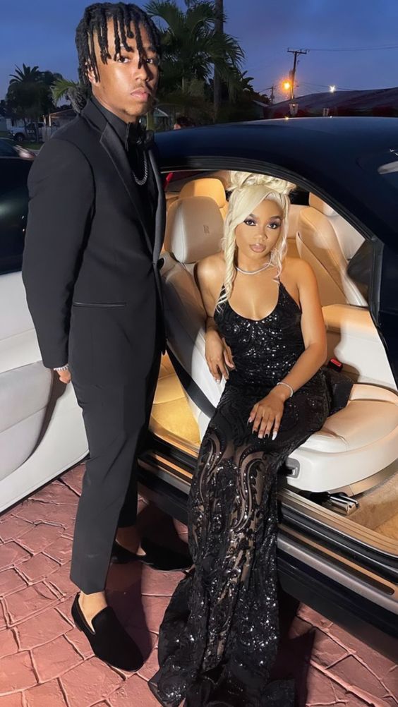 2023 Mermaid Long Black Prom Dresses fg3138