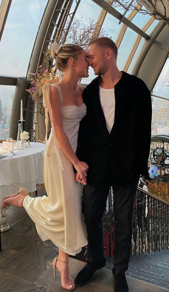 Simple Tea-length Beach Boho Wedding Dresses Bridal Gowns fg2835