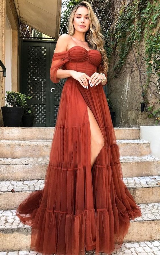 A Line Long Prom Dresses Evening Party Dresses fg3134