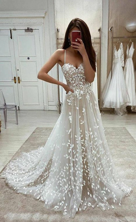 A-line Lace Wedding Dresses ,Fashion Custom made Bridal Dress fg3141