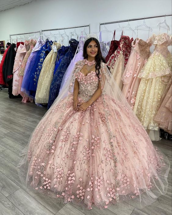 Blush quinceañera dress Ball Gown Prom Dresses Evening Gown fg2798