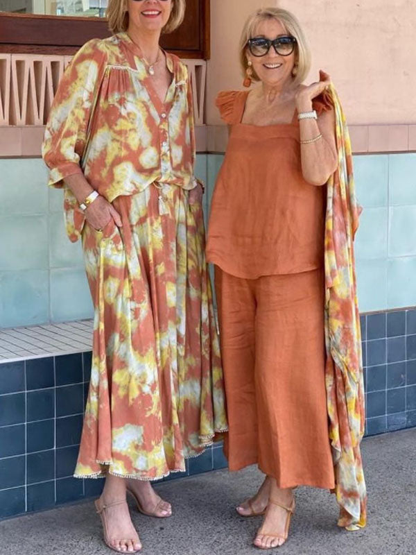 Sleeveless Vest Cotton Linen Women's Suit