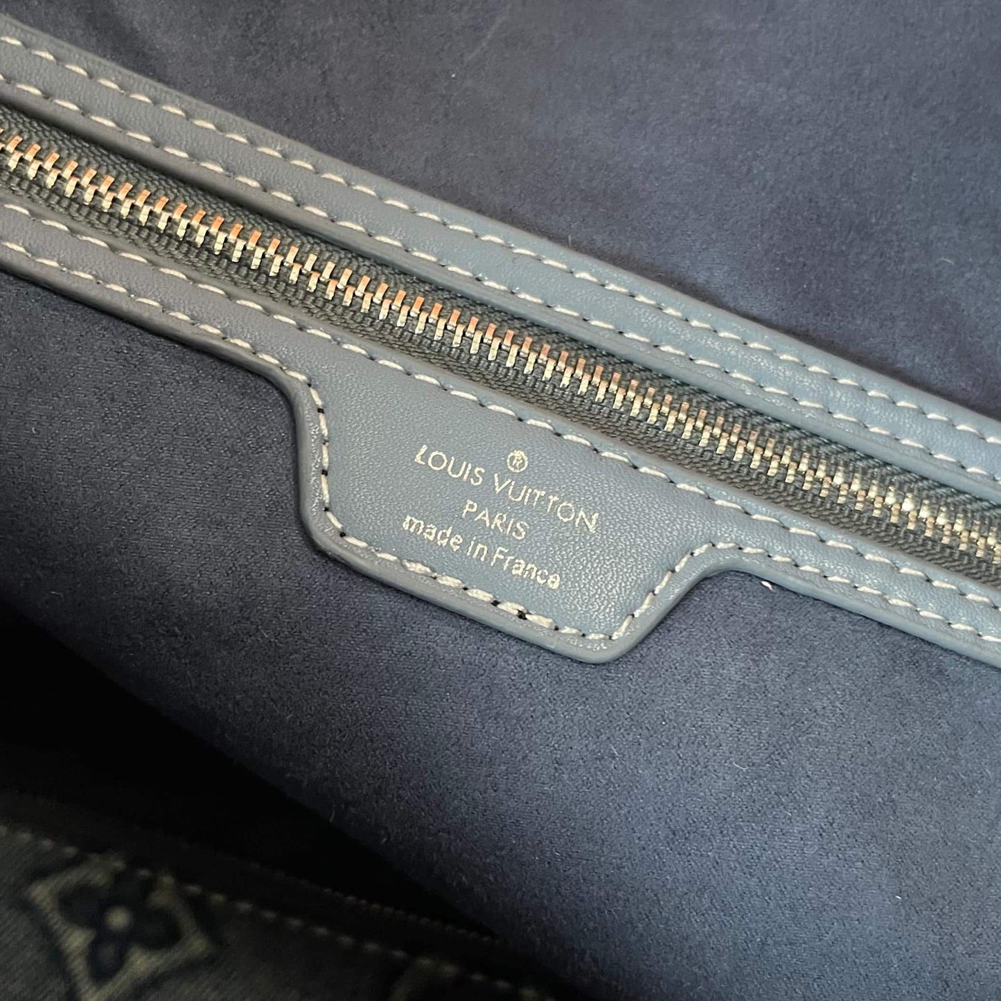 LOUIS VUITTON NEVERFULL MM BAG MONOGRAM DENIM BLUE 32CM