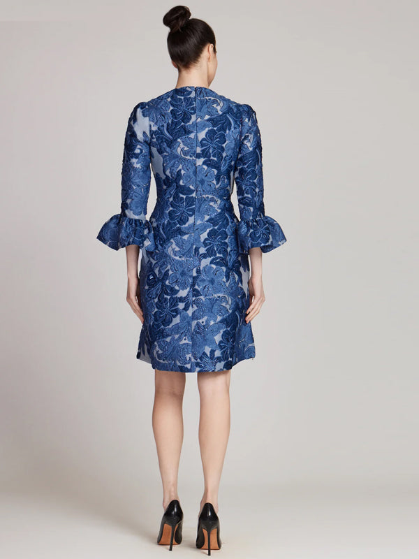 Crew Neck Print Midi Dress