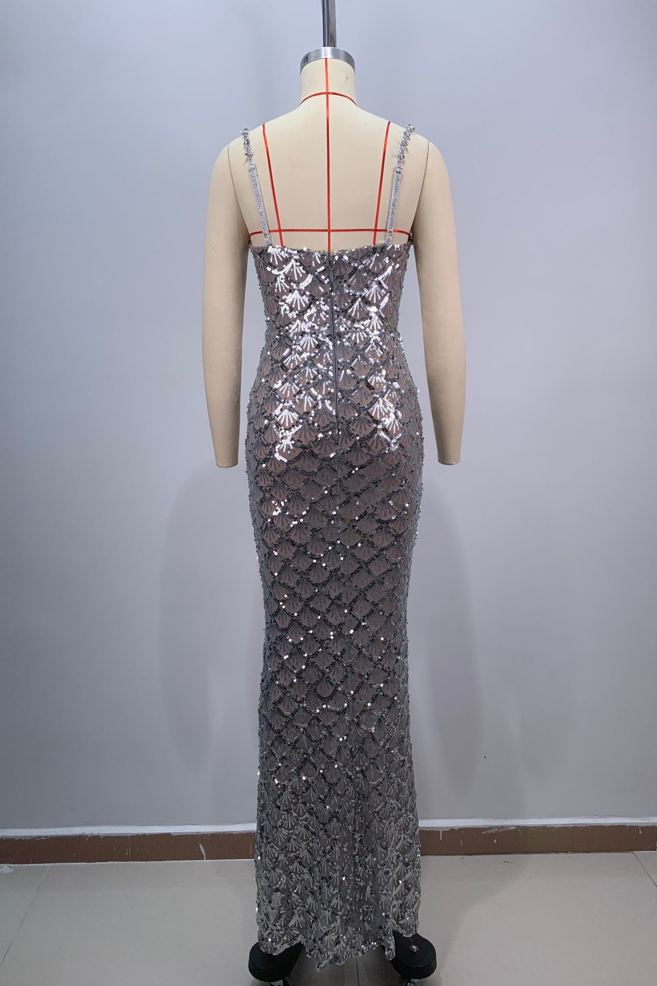 loveedsTM-New sexy fish scale pattern dress-vx