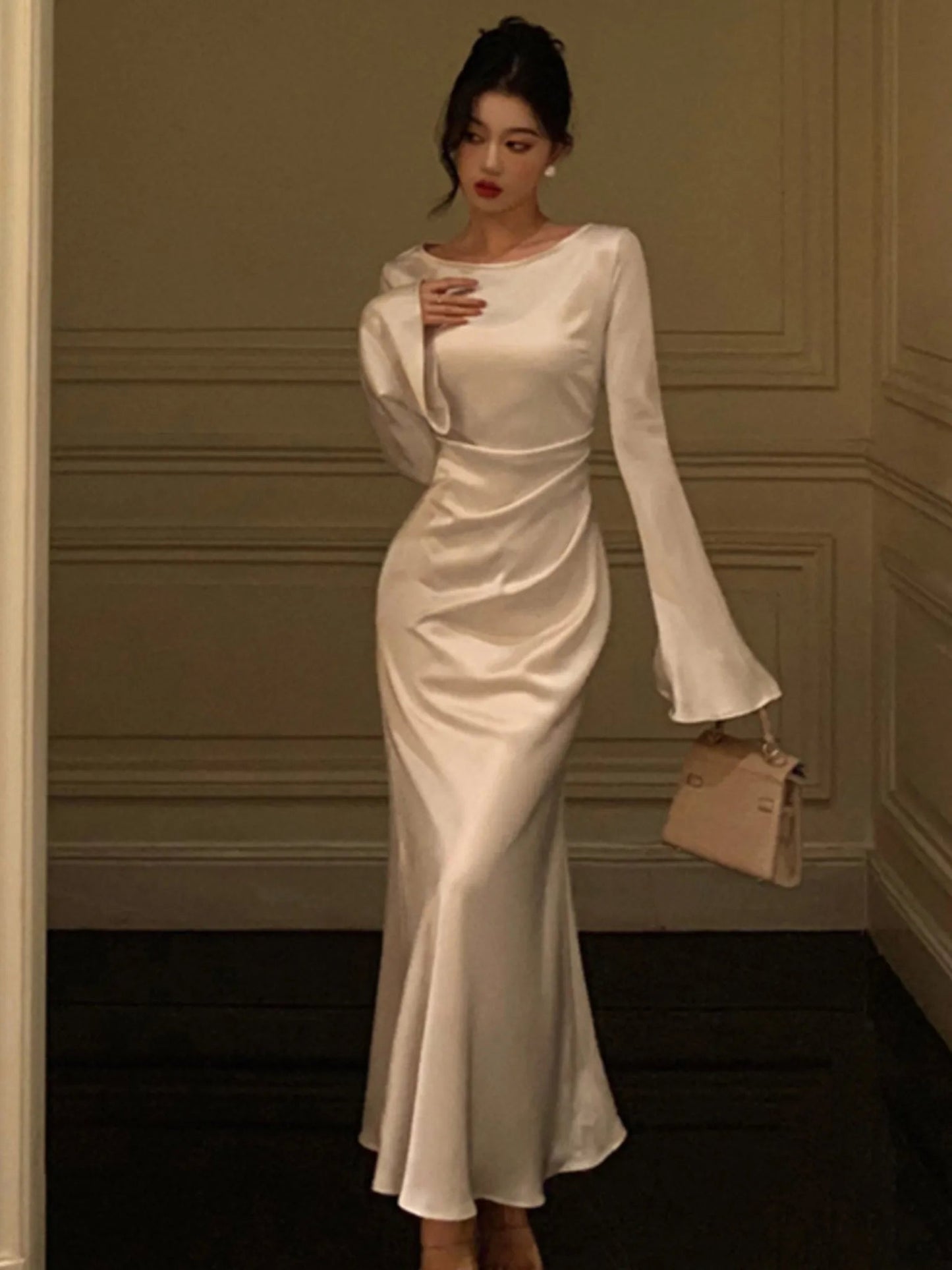 loveedsTM-French Vintage Flare Sleeve Mermaid Dress