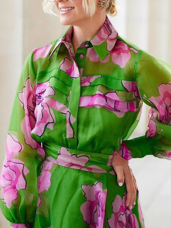 Organza Temperament Print Women's Dress