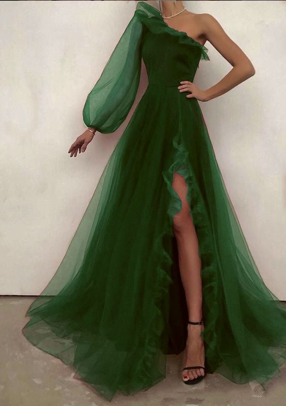 Green A-line Evening/Prom Dresses fg1698