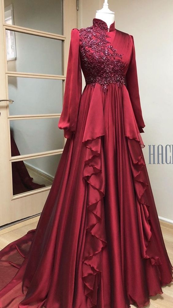 Burgundy Prom Dresses, Formal Evening Dresses fg1743