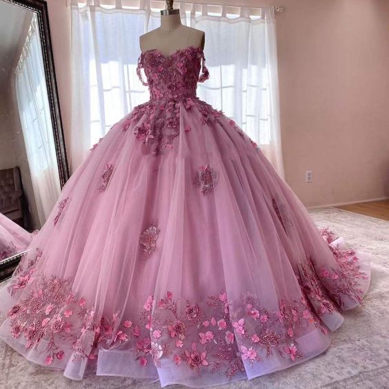 Pink Ball Gown Prom Dresses Long Evening Dresses fg2204