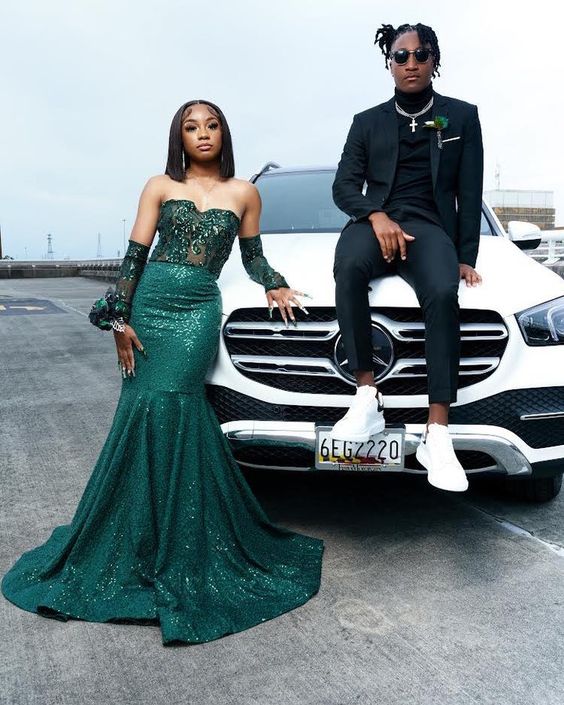 Sexy Green Mermaid Prom Dresses fg1596