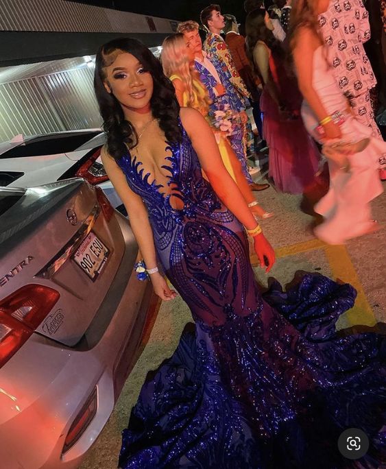 Stunning and Elegant Princess Party Wear Gown Royal Blue Prom Dresses fg1138