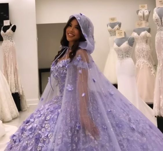 Lavender Princess Quinceanera Dress Ball Gown Lace Appliques Corset Sweet 15 Prom Dresses fg2811