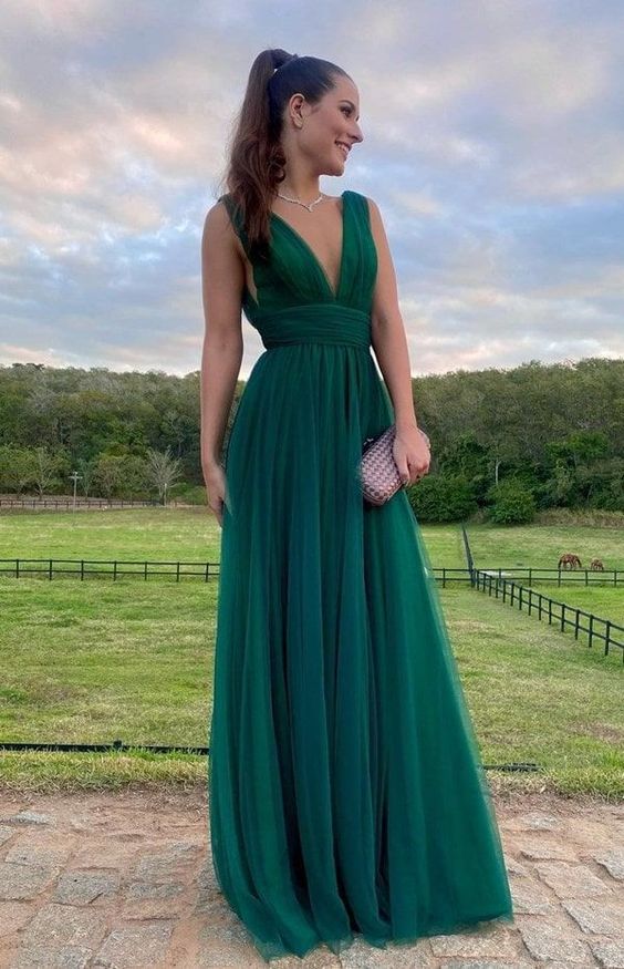Stunning and Elegant Princess Party Wear Gown Green Prom Dresses fg1146