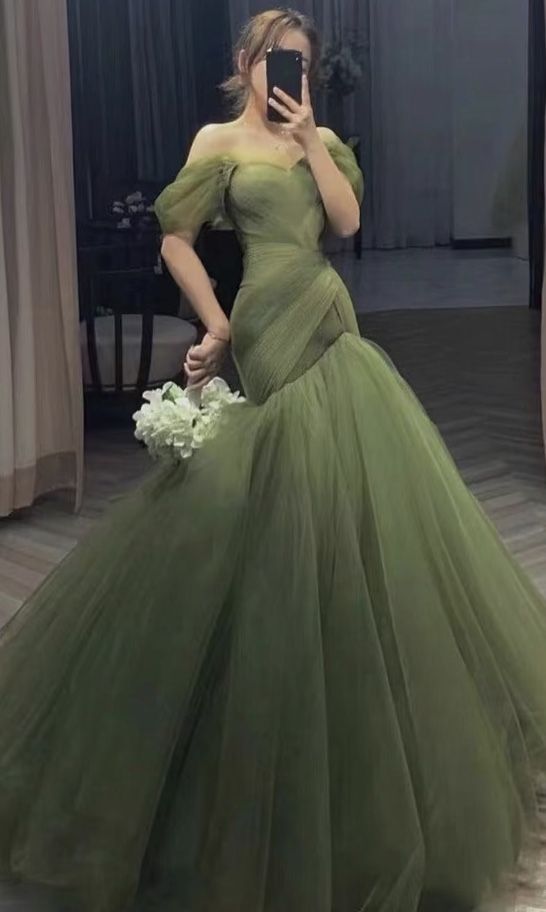 Mermaid Green Prom Dresses Formal Evening Dress fg1670