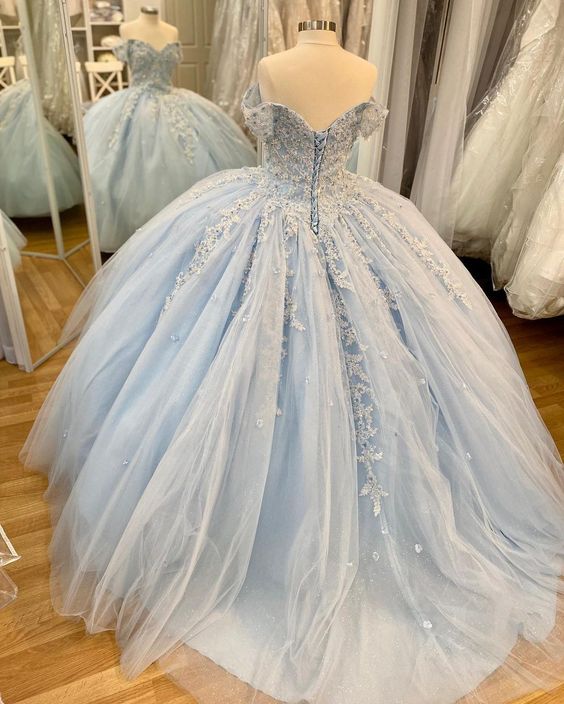 Blue Wedding Dresses Ball Gown Prom Dresses fg2445
