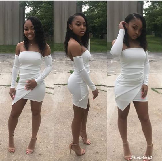 WHITE PARTY PROM DRESS, GRADUATION HOMECOMING DRESSES fg1369