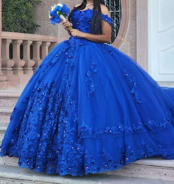 Ball Gown Blue Prom Dresses, Formal Dresses, Puffy Prom Dresses fg2180