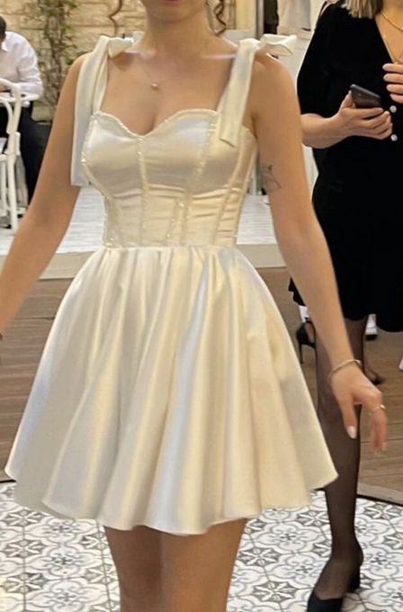 Ivory Short Party Dress Homecoming Dresses fg2451