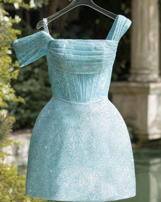 Blue Short Party Dress Homecoming Dress fg2309