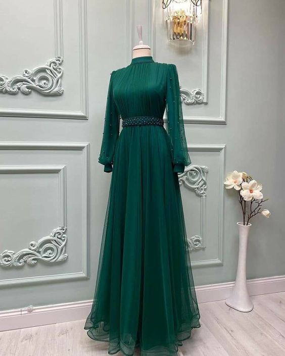 Green Prom Dress, Custom Made Evening Dress fg1720