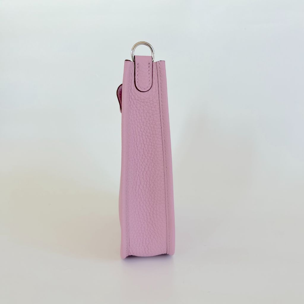 Hermes Mauve Sylvestre Clemence Mini Evelyne TPM 16 Palladium Hardware