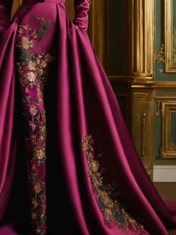 Deep V Temperament Satin Elegance Women's Dress