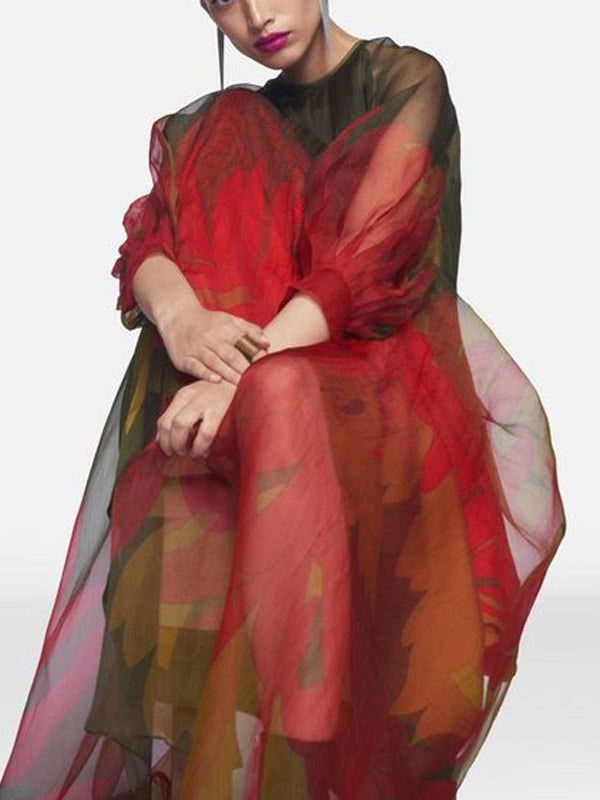 Color Matching Chiffon Temperament Women's Dress