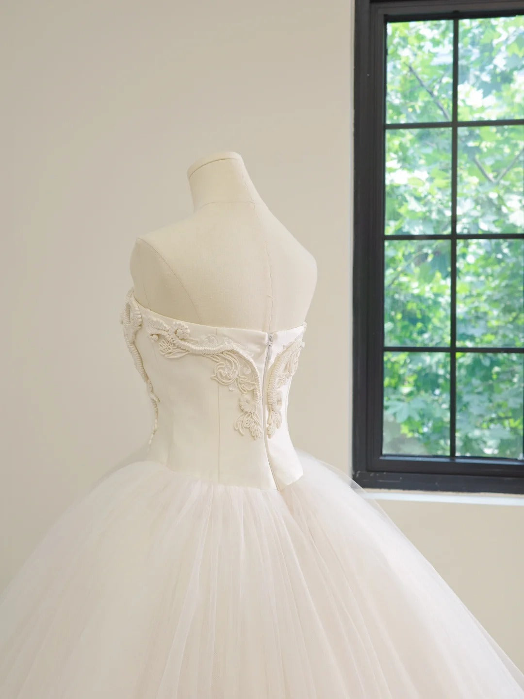 White Fashion Long Tulle Prom Dress Evening Gown Wedding Dress gh5059