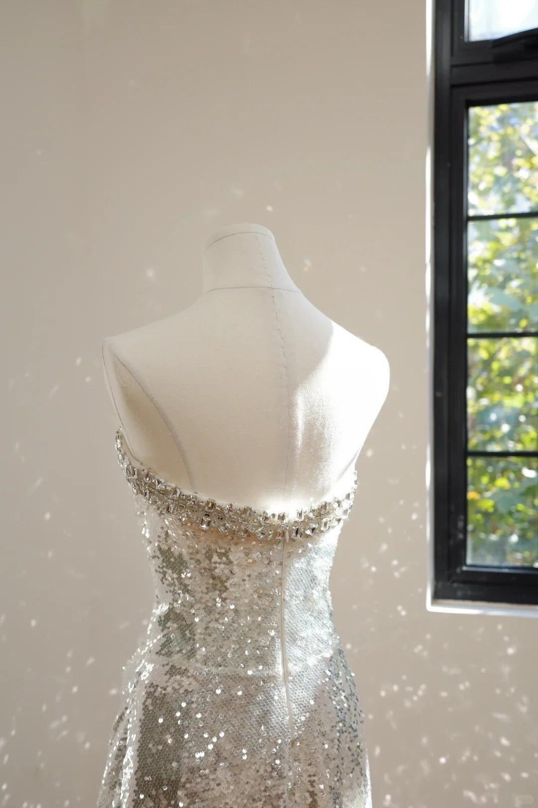 Silver luxury gorgeous crystal sequins shiny long Prom dress evening dress gh5066