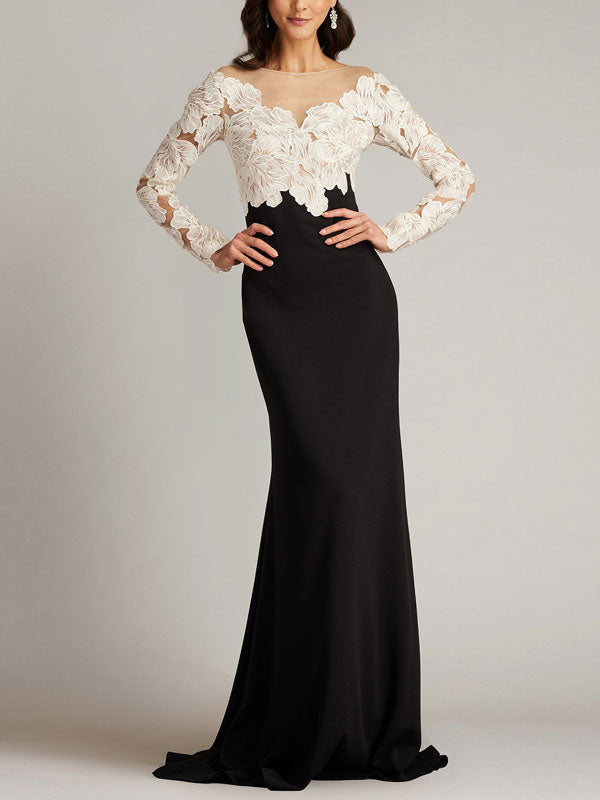 Embroidered Corset Illusion Gown