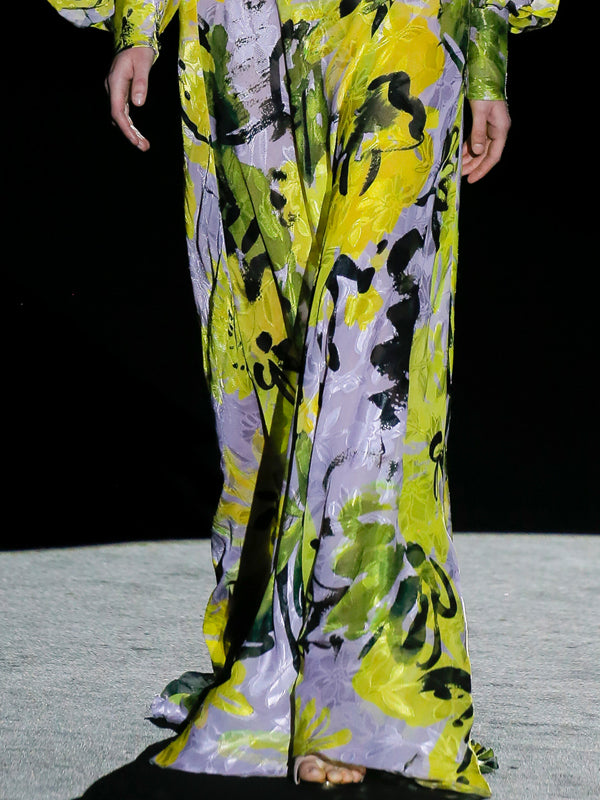 Deep V Chiffon Floral Catwalk Women's Dress