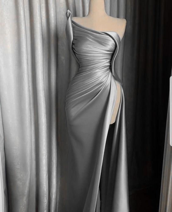 Sexy Gray Sleeveless Mermaid Prom Dresses fg4839