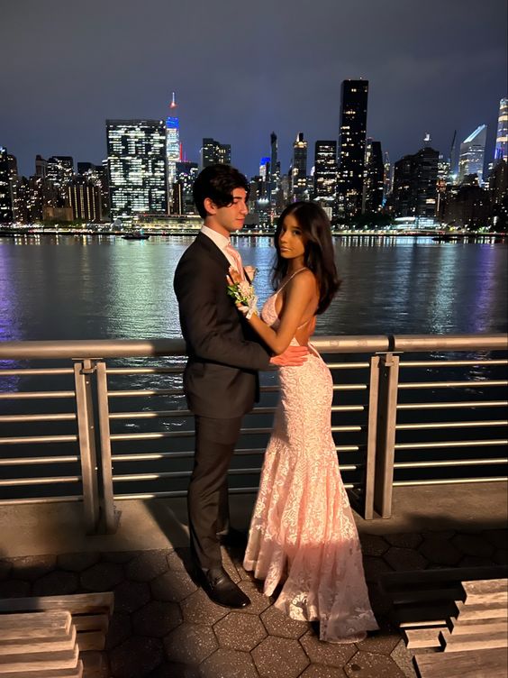 Sexy Mermaid Spaghetti Straps Sleeveless Lace Pink Prom Dress Birthday Outfit fg4746