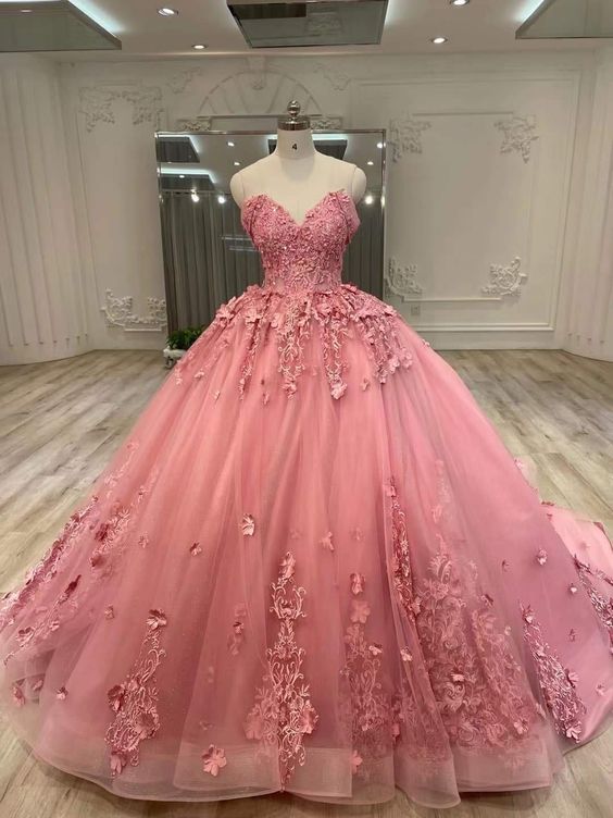 Quinceanera Dresses With Applique Girls Sweet 15 Birthday Party Ball Gown Dress fg4450