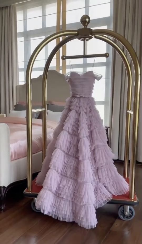 Tulle Prom Dresses, Fashion Formal Dresses, Off The Shoulder Prom Dresses, Evening Dresses fg5146